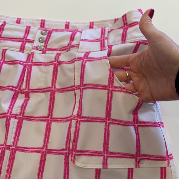 Jofit Athletic Skirt with shorts underneath, White & Pink Skort, 6 - Picture 4 of 12